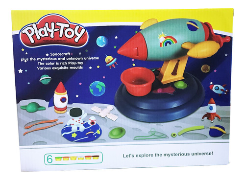 Set / Kit Aventura Espacial Nave Planeta Plastilina Juguete