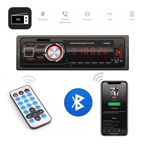 Auto Estéreo Bluetooth Auxiliar Sd Mp3 Radio Desmontable
