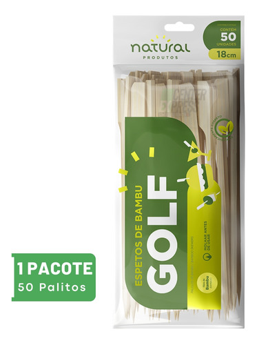 Palito De Bambu Golf 18cm - Gourmet P/ Pratos - 50 Palitos