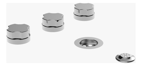 Grifería de Bidet Doble Comando Vasser Senza 26/1031 Color Plateado