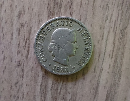 Moneda De 5 Rappen Año 1883