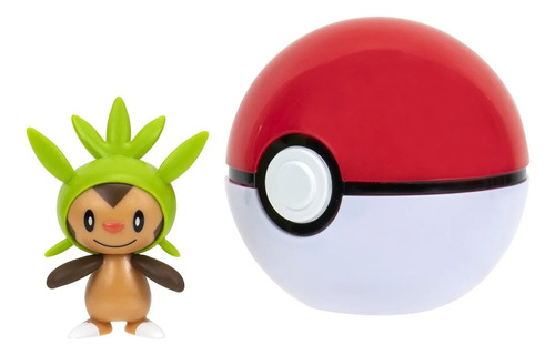 Figura Pokemon Chespin + Poke Bola Pack Batalla 5cm Original