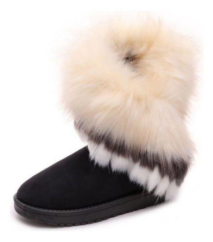 Botas Peludas A La Moda Para Mujer, De Lujo, Para Nieve, Inv