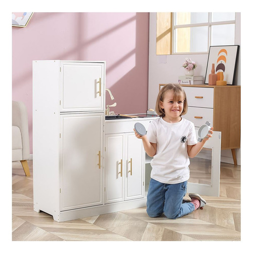 Cocina Clásica Blanca Moderna Con Luz Y Sonido - Polarb