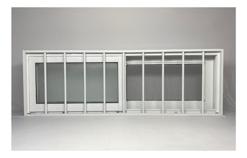 Janela 3 Folhas 50x120 Branco Com Tela E Grade Embutida Branco
