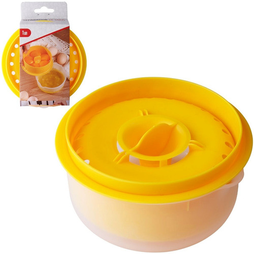 Práctico separador de yemas y claras de huevo, filtro de cocina, color amarillo