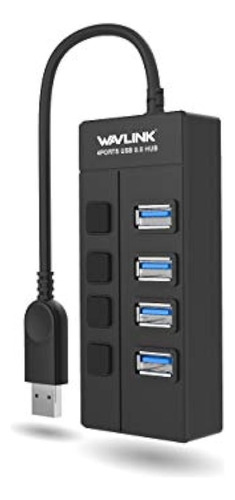 Wavlink Concentrador Usb 3.0 De 4 Puertos Con Interruptores 