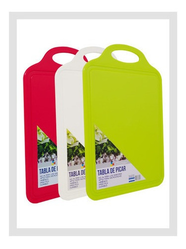 Imagen 2 de 10 de Set X 3 Tablas De Picar Corte Plásticas Ceplast Color