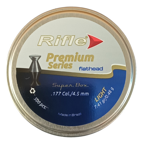 Balines Rifle Flathead Sb 4,5mm X500 7,41gr Aire .177 Aire