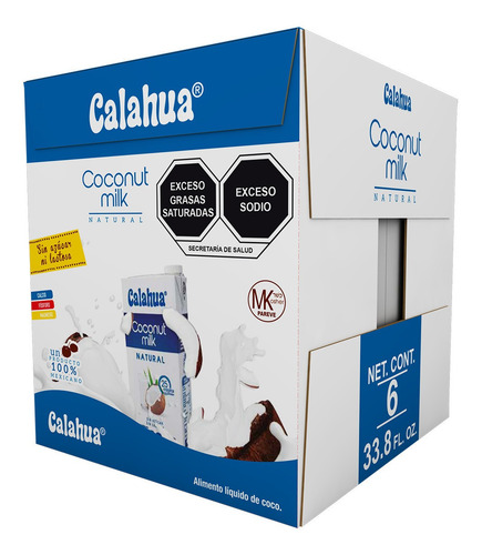 Leche De Coco Calahua Caja Con 6 Litros Sin Azucar Y Lactosa