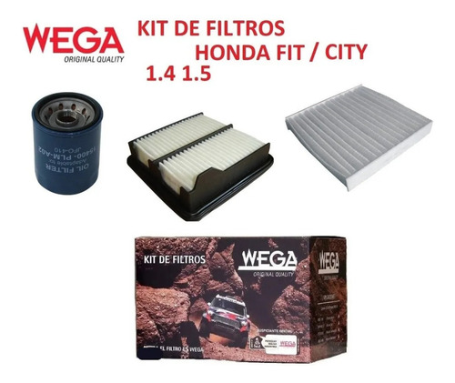 Kit De Filtros Wega - Honda New Fit 1.4 1.5