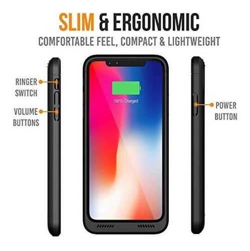 Imagen 2 de 6 de Carcasa De Batería Y Cargador Inalámbrico Para iPhone X / Xs