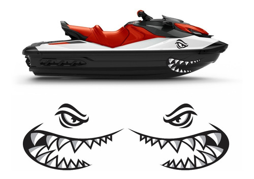 Adesivo Casco Jet Ski Shark Par Personalizado 64x30 Ad03