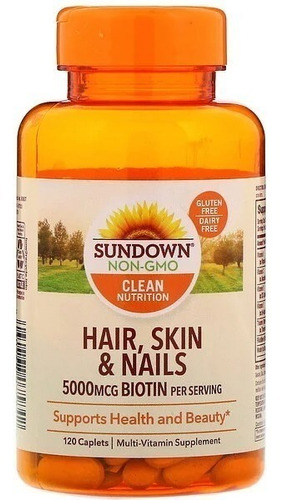 Hair Skin & Nails Importado 120 Cápsulas - Sundown Naturals