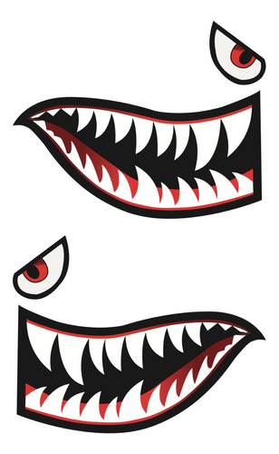 Sticker Mandibulas De Tiburon En Impresión Motos Autos Dt5