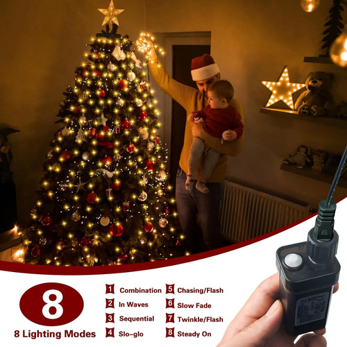 Guirnalda De 400 Luces Led Para Árboles De Navidad Color De