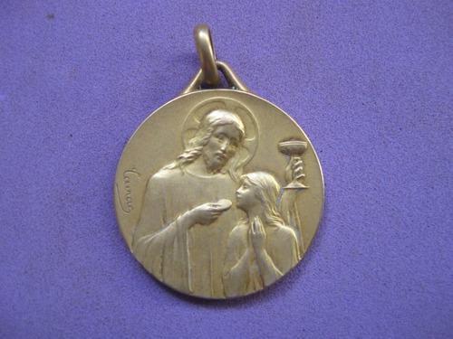 Medalla De Oro Fix, Souvenir Comunion, Firmada Cairag. Jesus