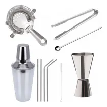 Comprar Set Kit Bartender Barman Coctelera 700ml Tragos Acero Inox