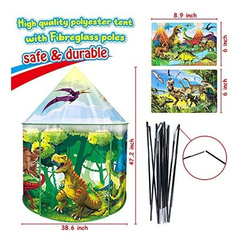 Imagen 3 de 5 de Ver Carpa De Juego Para Niños Con Dinosaurios, Juguete