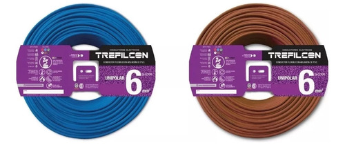 Cable Unipolar 6mm 100 Mts X 2 Rollos Trefilcon Normalizado