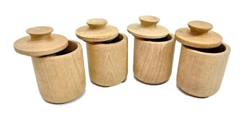 Imagen 3 de 6 de Yerbera Y Azucarera De Madera Para Pintar