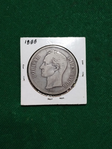 Moneda Venezolana De Plata. Fuerte De 1888