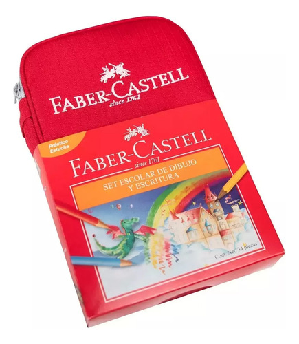 Estuche Escolar Faber Castell Kit Con 34 Piezas 24 Colores