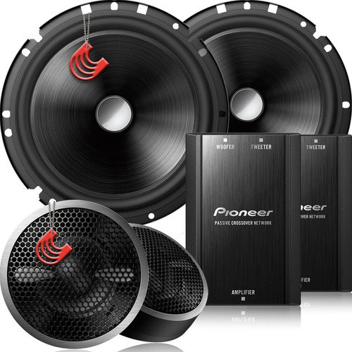 Kit Duas Vias Alto Falante Pioneer 6 Polegadas Para Portas