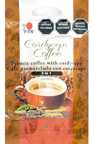 Cafe Cordyceps Coffee Dxn, Cafe Premezclado 3 En 1  