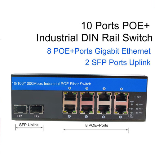 Switch Industrial Olycom De 8 Puertos Gigabit Ethernet Con