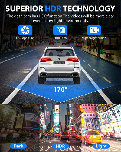Dash Cam, Dash Cam De 3 Canales, Dash Cam 1080p Frontal _107