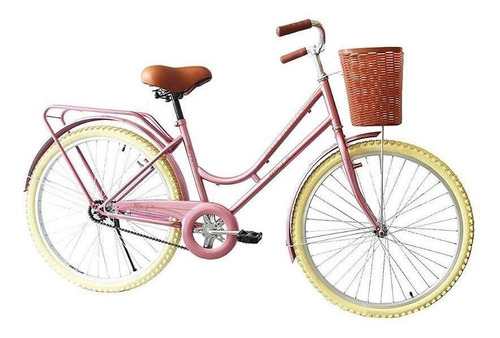 Bicicleta urbana femenina Black Panther Maja R24 1v freno contrapedal color rosa con pie de apoyo