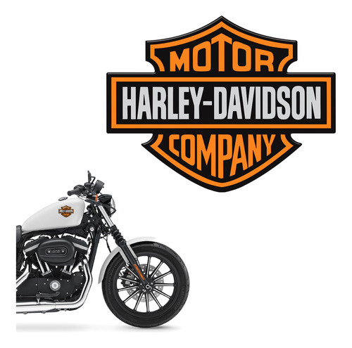 Adesivo Resinado Logo Harley Davidson Moto Carro Notebook