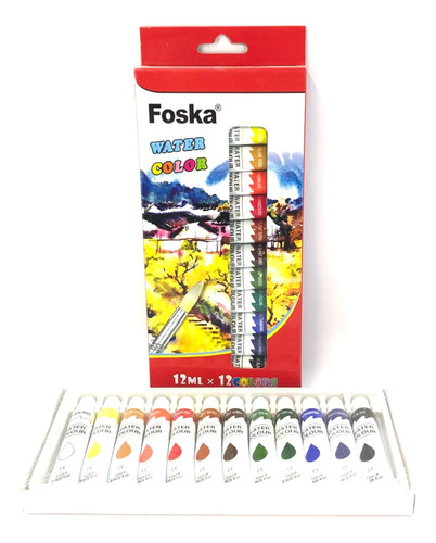 Set Pintura Acuarela 12 Colores