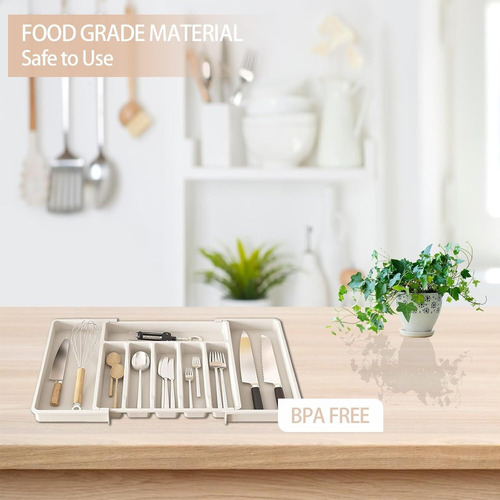 Organizador De 8 Cubiertos,bandeja Extensible Para Cubiertos
