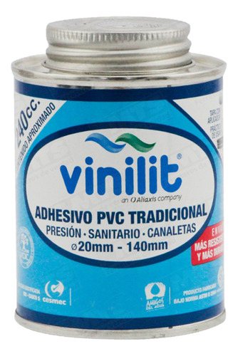 Adhesivo Pvc Tradicional 240cc Vinilit