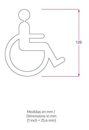 Imagen 5 de 7 de Señales Baño Acero Inox. 120mm Hombre Mujer O Discapacitado