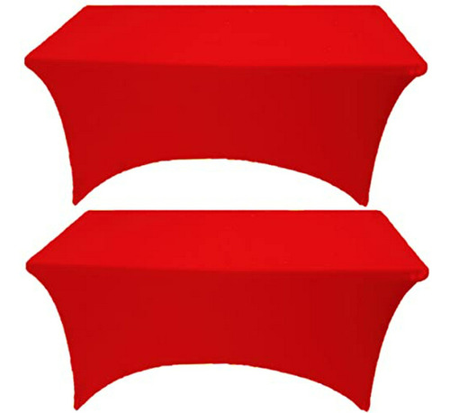 Mantel Rojo Elástico 6ft Para Mesa Rectangular Eventos, Boda
