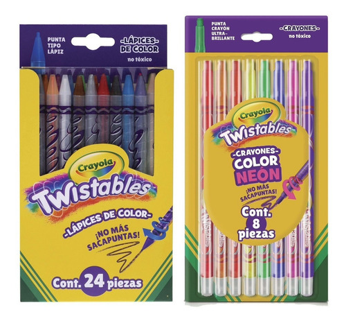 Colores Crayola Twistables 24 Lápices + 8 Crayones Neon