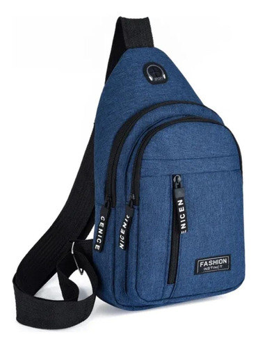 Bolso Mochila Pequeño Pecho Hombre Mujer Corea Portatil Azul