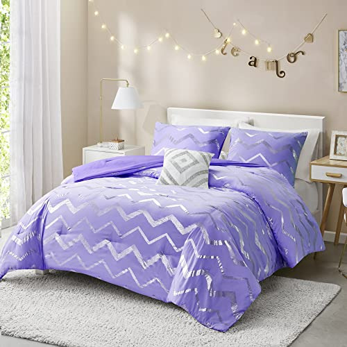 Juego De Edredón Doble Codi Ziggy Purple, Bonita Cama Para N