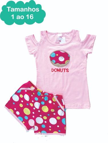 Kit 5 Conjunto Infantil Juvenil Menina Roupa Feminina 1 A 14