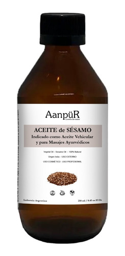Aceite De Sésamo Para Masaje Ayurvédico Aanpür 250 Ml