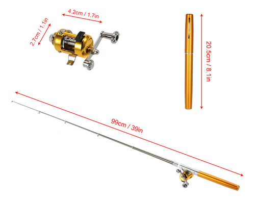 Mini Anzuelos Telescópicos De Aluminio Con Caña De Pescar