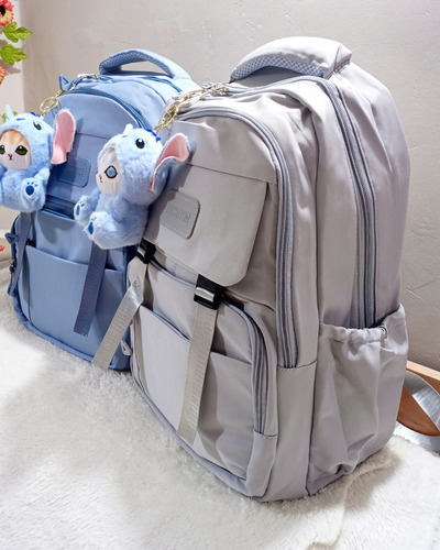 Mochila Escolar Mofusand Stitch Llavero Pin Regalo Kawaii