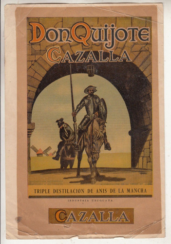 Cervantina Uruguay Antigua Etiqueta Cazalla Don Quijote Raro