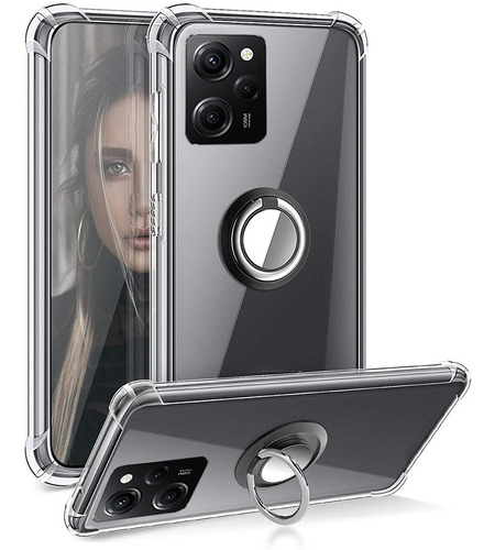 Funda Para Xiaomi Poco X5 Pro Transparente Delgada Con Anill