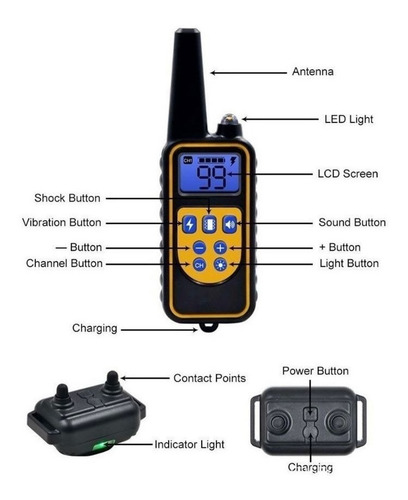 Collar De Choque Eléctrico Para Perro De Entrenamiento Color Negro