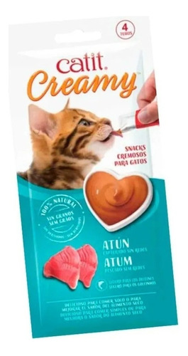 Snacks Premium Para Gatos Catit Creamy Sabor Atún X 12 Uds