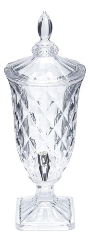 Suqueira Vidro Transparente Diamond Com Torneira Prata 2 Lts
